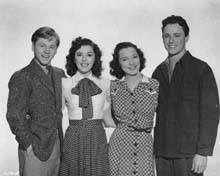 Publicity Photo with Mickey Rooney, Ann Rutherford & Todd Karns